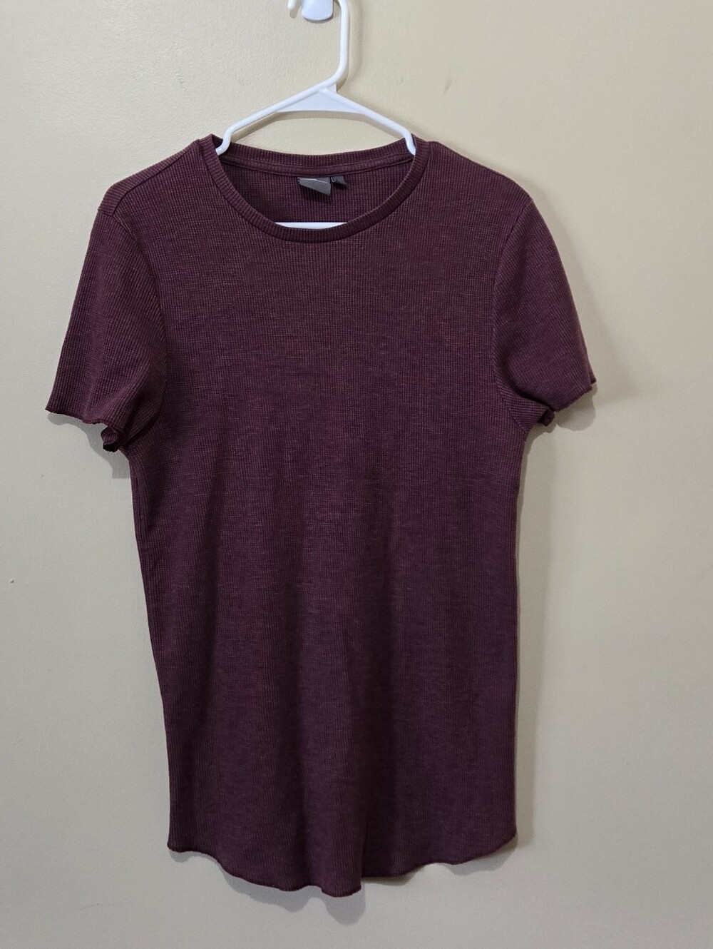 Asos Burgundy Waffle Knit Tshirt